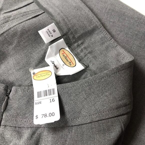 NWT Talbots Gray Stretch High Rise Cropped Leg Dress Pants Women's 16 - Picture 6 of 6